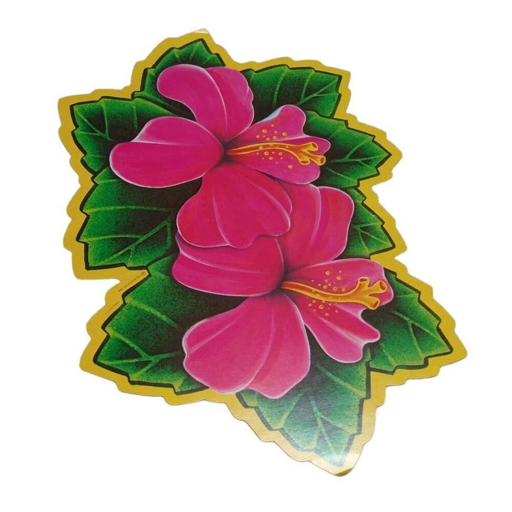 Vintage Tropical Flowers Luau Party Die Cut Paper Decoration Beistle 85 Hawaiian